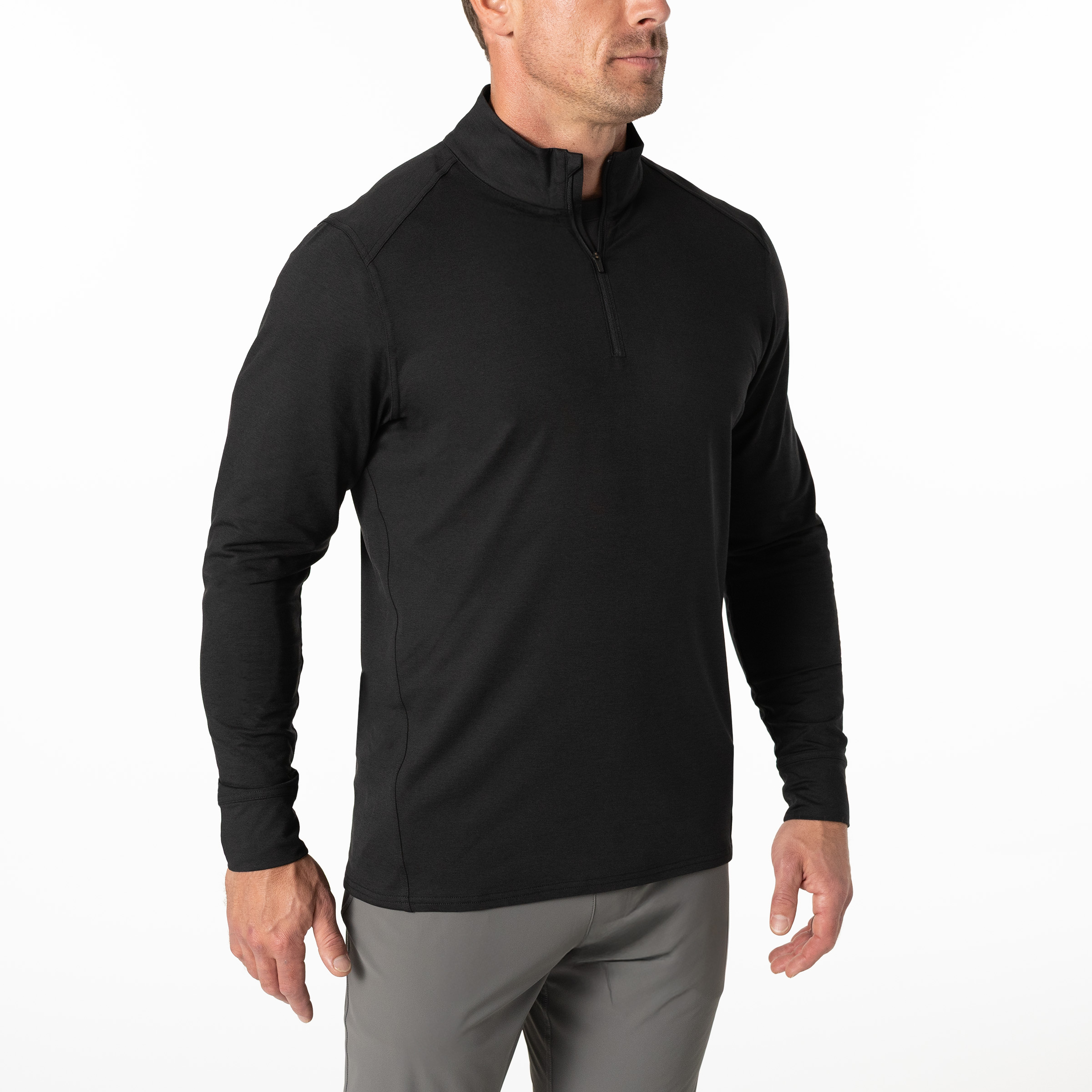 Men's Apollo Half Zip - Heather Black / Small